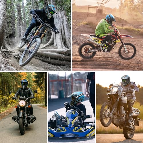 SPARK Dirt Bike Helmets Kids Motorcycle Helmet Youth ATV Motocross Full Face Men Women Off-Road Mountain Bike Helmet Adult with(Gloves Goggles Mask) DOT Approved 4Pcs Set (Green, Large) - Image 2