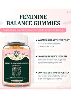 Nutrition Natural Women's Multivitamins Balance Gummies， Pineapple Ingredients， Gentle and Effective Easy to Carry Optimize PH Balance (1Bags/60Grain),For Women Of All Ages And Lifestyles，Gluten-Free, Vegan, Hawaiian Pineapple Flavor  - Image 2