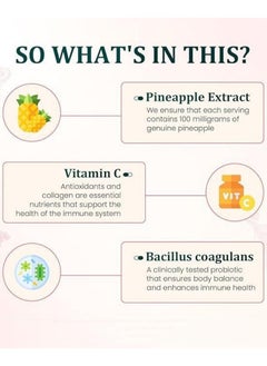 Nutrition Natural Women's Multivitamins Balance Gummies， Pineapple Ingredients， Gentle and Effective Easy to Carry Optimize PH Balance (1Bags/60Grain),For Women Of All Ages And Lifestyles，Gluten-Free, Vegan, Hawaiian Pineapple Flavor  - Image 3
