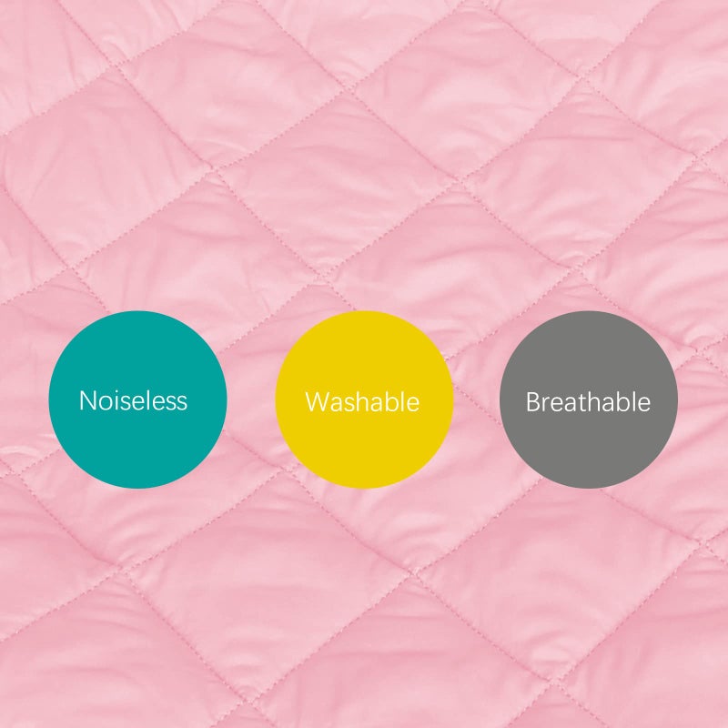 Biloban Sheet for Regalo My Cot Portable Toddler Bed, Joovy Travel Cot (Sheet Only, Bed not Included), Quilted Soft Padded Cover, Pink, 48''×24.5'' - Image 4