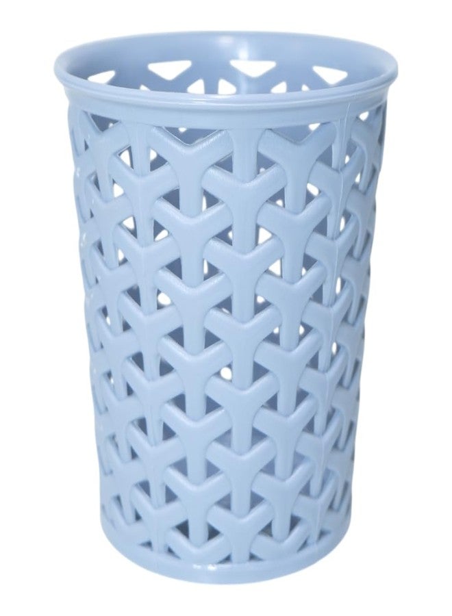 MORVI Linea Small Round Plastic Multipurpose Organizer For Kitchen, Bathroom, Salon, Office|Stationery,Cutlery,Pen,Makeup Brushes Holder|Hanging Toothbrush Stand |Pack Of 1 | LIGHT GREY - Image 1