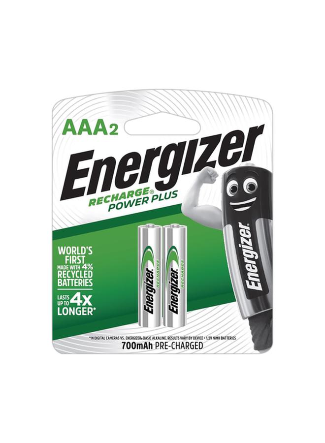 Energizer 2-Piece Power Plus AAA Rechargeable Battery Silver NH12RP2/866