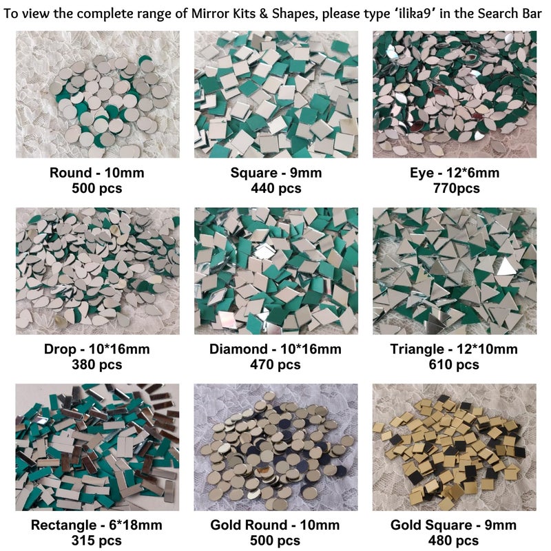 Generic ilika9 Premium Shape Mirror for Lippan Art Moon 20 11mm 100 gms 300 pcs  - Image 5