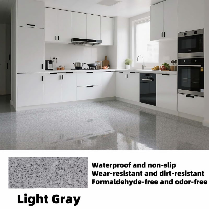 Myting Epoxy Colored Sand Floor Paint, Epoxy Floor Paint High Gloss Marble Effect Coating for Indoor and Outdoor, Wear-resistant and non-slip Self-leveling Coating Light Gray 35OZ(1KG) - Image 2