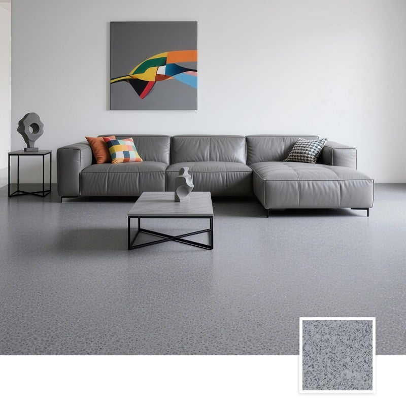 Myting Epoxy Colored Sand Floor Paint, Epoxy Floor Paint High Gloss Marble Effect Coating for Indoor and Outdoor, Wear-resistant and non-slip Self-leveling Coating Light Gray 35OZ(1KG) - Image 3