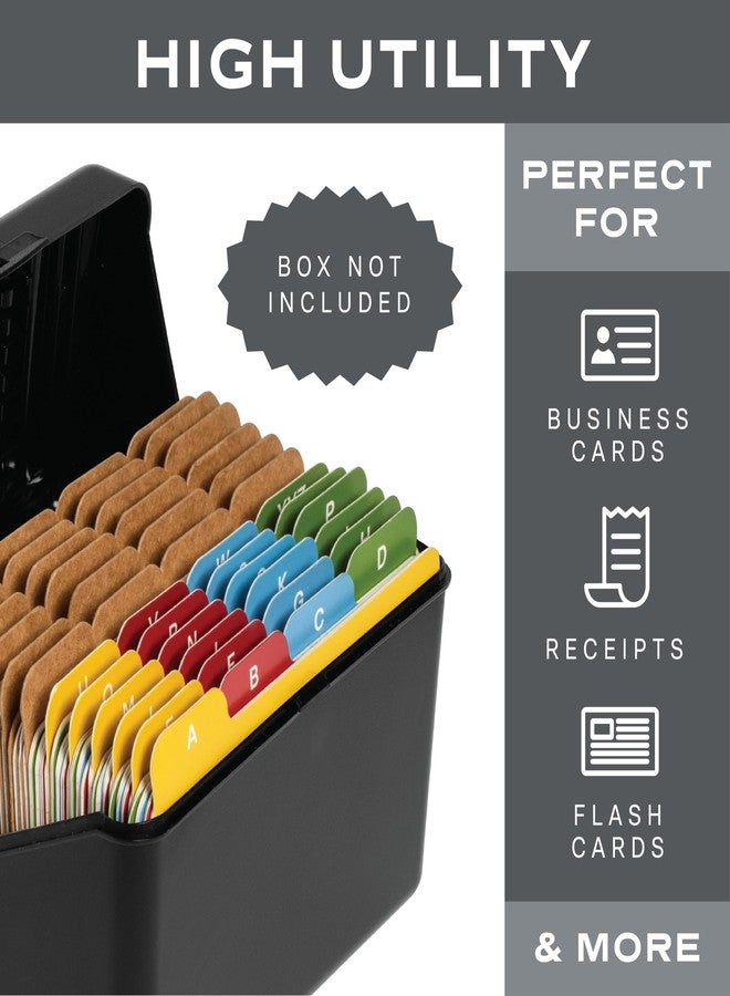 Alfion 3x5 Index Card Alphabet Tab Dividers - 24 Piece Colored A-Z Guides for Recipe Boxes, Flashcards & Rolodex Organization - Image 4