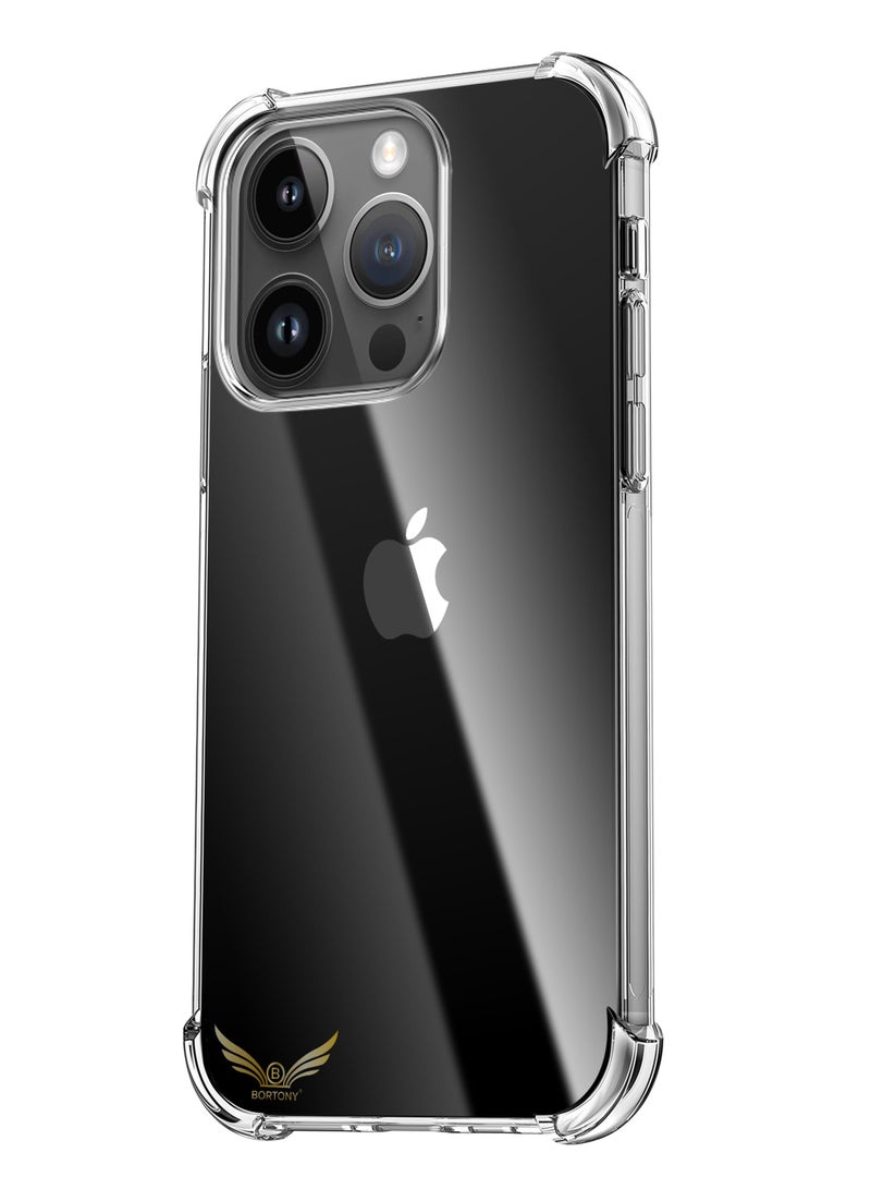 BORTONY iPhone 15 Pro Max Case Transparent Phone Cover Bumper Shell Corner Soft Edges Shockproof Protective Cover for Apple iPhone 15 Pro Max 6.7 Inch - Image 1