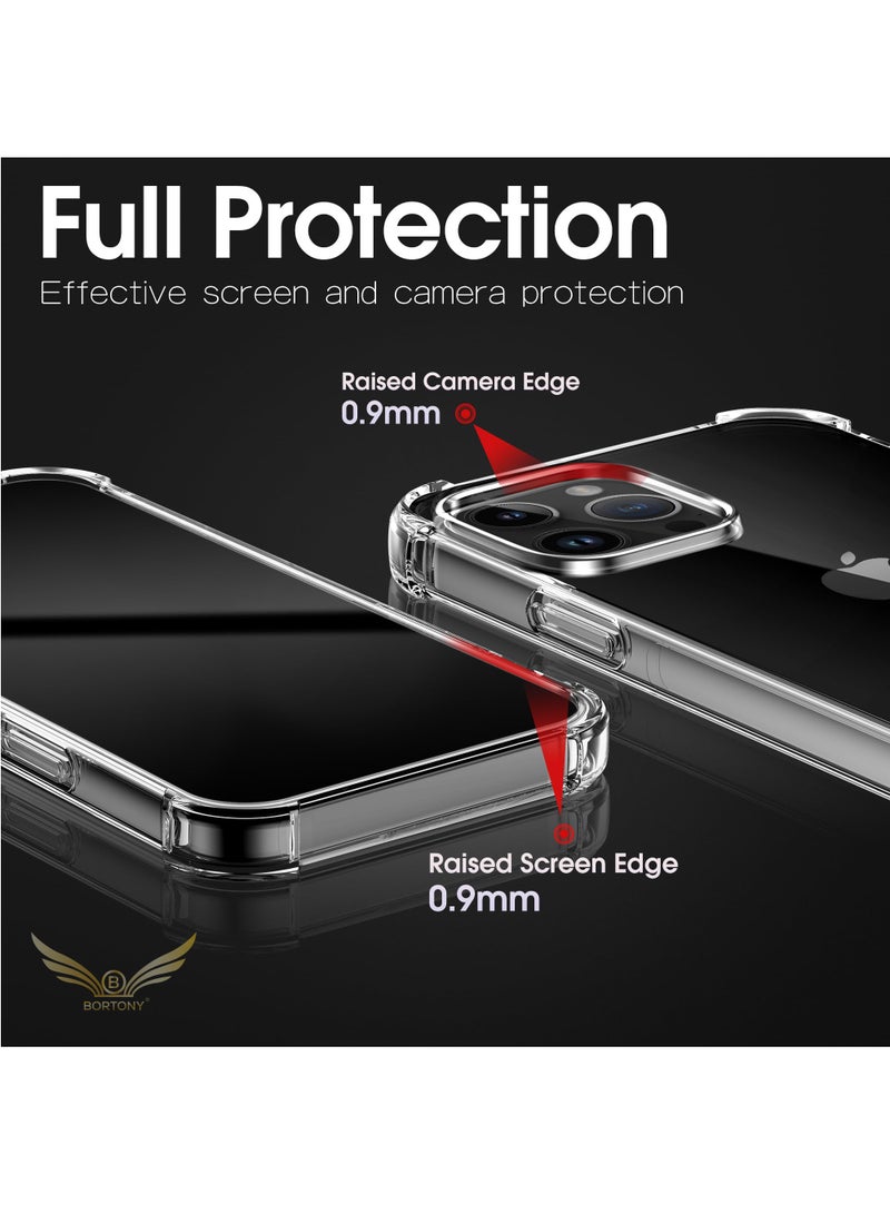 BORTONY iPhone 15 Pro Max Case Transparent Phone Cover Bumper Shell Corner Soft Edges Shockproof Protective Cover for Apple iPhone 15 Pro Max 6.7 Inch - Image 3