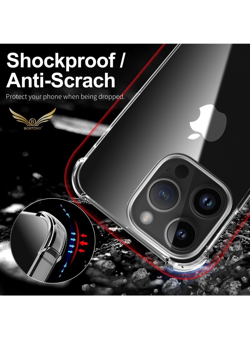 BORTONY iPhone 15 Pro Max Case Transparent Phone Cover Bumper Shell Corner Soft Edges Shockproof Protective Cover for Apple iPhone 15 Pro Max 6.7 Inch - Image 4