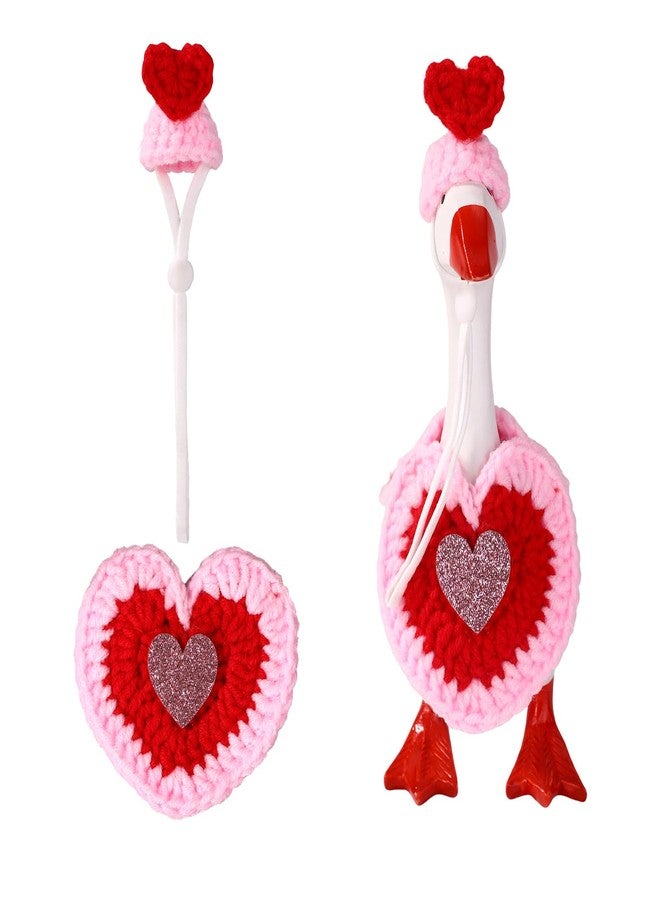 Sinbana Desktop Goose Costume, Cute Outfit Mini Desk Geese Clothes for 7in/17.78cm Magnetic Desk Goose Statue Home & Office Decor (Heart-Shaped) - Image 1