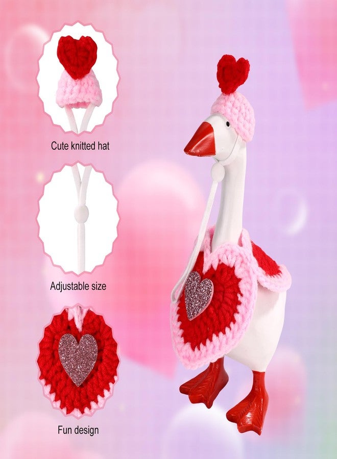 Sinbana Desktop Goose Costume, Cute Outfit Mini Desk Geese Clothes for 7in/17.78cm Magnetic Desk Goose Statue Home & Office Decor (Heart-Shaped) - Image 4