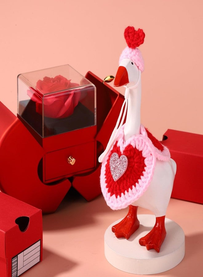 Sinbana Desktop Goose Costume, Cute Outfit Mini Desk Geese Clothes for 7in/17.78cm Magnetic Desk Goose Statue Home & Office Decor (Heart-Shaped) - Image 3