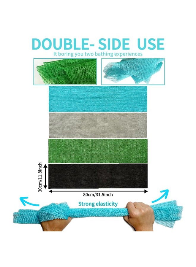 SPMKTBOZAI African Exfoliating Net, African Net Sponge, Nylon African Bathing Sponge Net, African Net Long Net Bath Sponge Shower Body Scrubber Back Scrubber Skin Smoother ((Black,White,Blue,Emerald Green)) - Image 3