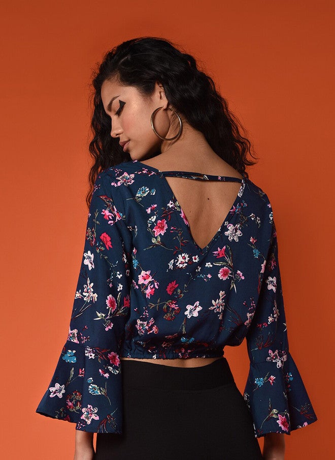 CHIMPAAANZEE Navy Blue Floral Print Top - Image 4