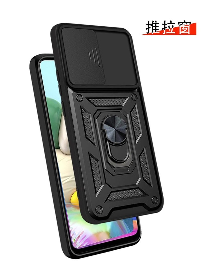 Case Cover Shockproof Windows Protective Case with Camera Protection and Metal Ring Compatible with Samsung Galaxy A51 4G (Black) - Image 5