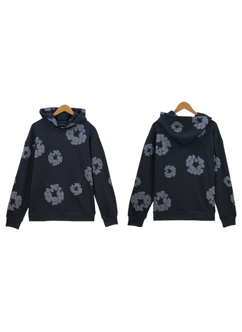 Autumn 2024 New Real Shot in stock Main Line Foam Printed Sweater American Hoodie 5640 black gray