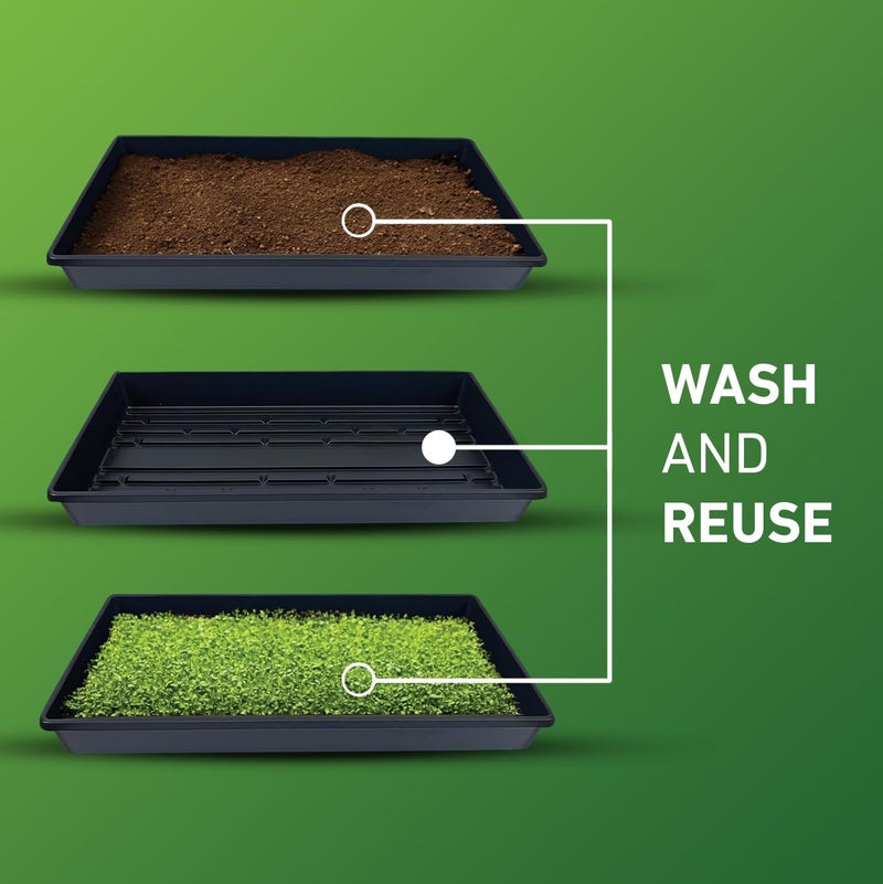 Yield Lab Store 10x20 Inch Black Plastic 10 Pack Plant Propagation Tray – Growing Trays for Garden, Planting, Seedling, Soil & Hydroponic Horticulture - Microgreen Trays Grow Plants - No Drain Holes - Image 4
