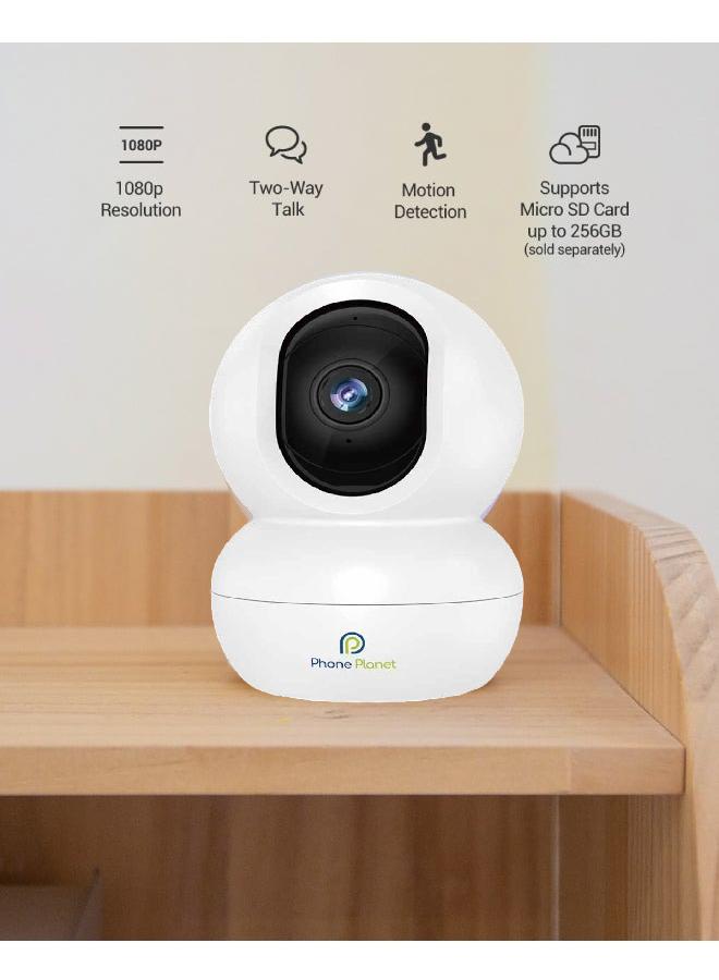 Phone Planet Wifi Camera Wi-Fi 2MP 2048P Smart Home Security Camera White with Smart Application With 64 memory card - Image 2