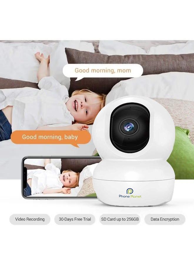 Phone Planet Wifi Camera Wi-Fi 2MP 2048P Smart Home Security Camera White with Smart Application With 64 memory card - Image 3