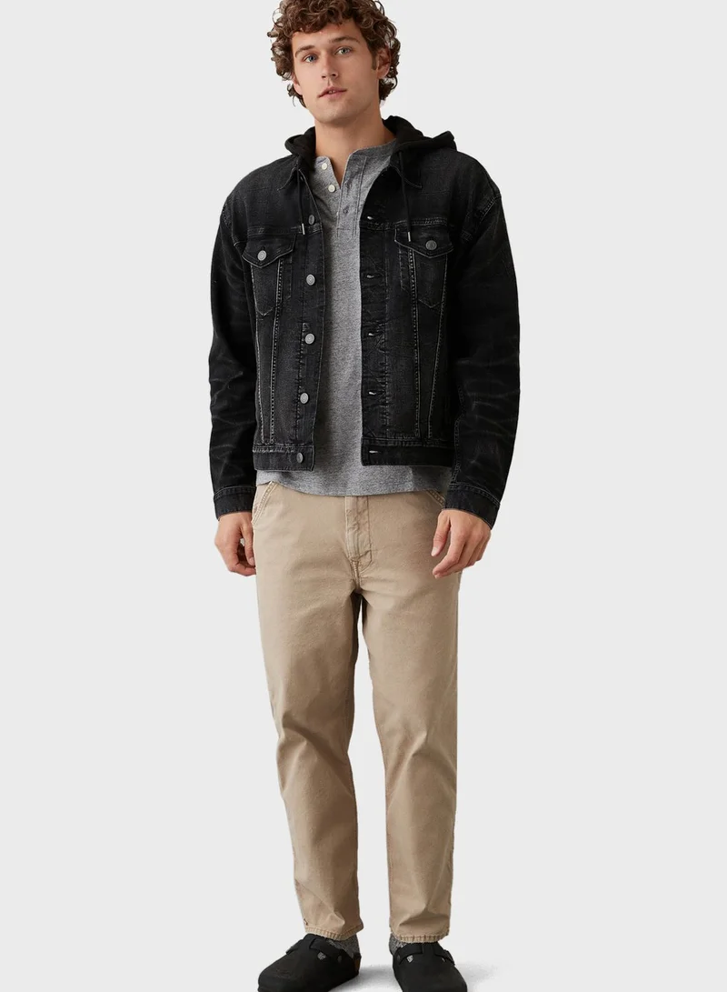 امريكان ايجل Mid Wash Denim Trucker Jacket