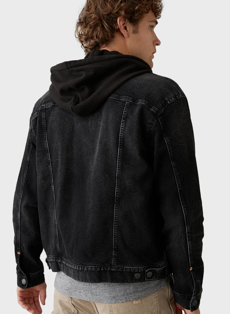 امريكان ايجل Mid Wash Denim Trucker Jacket