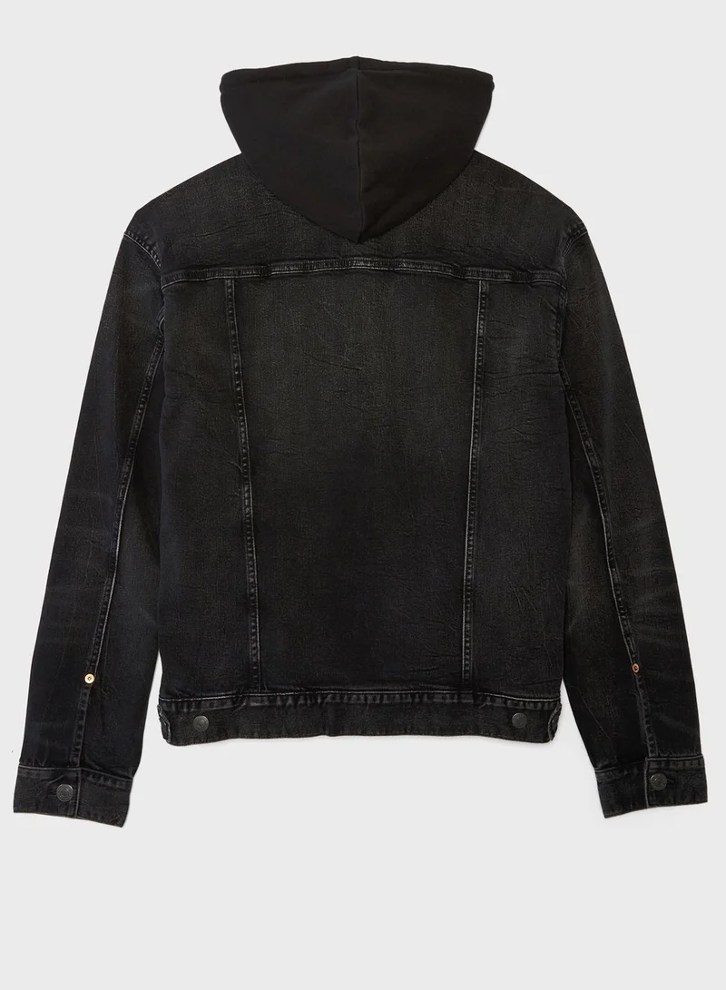 امريكان ايجل Mid Wash Denim Trucker Jacket