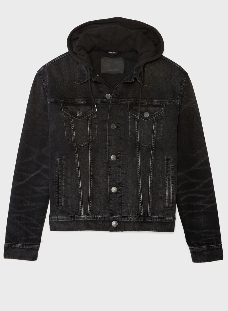 امريكان ايجل Mid Wash Denim Trucker Jacket