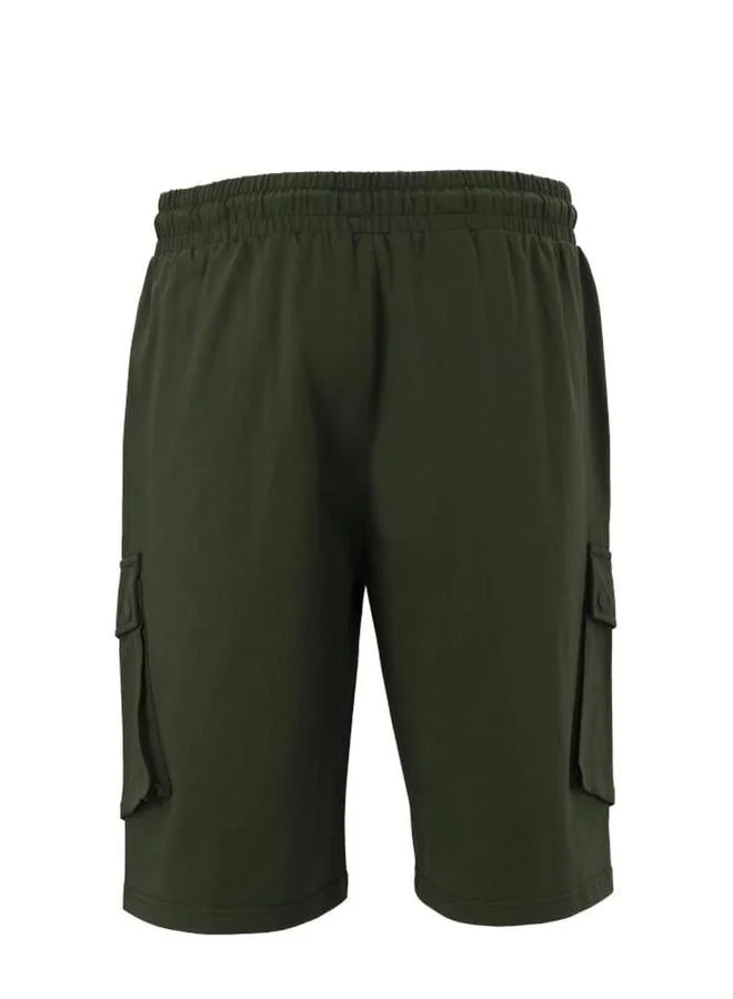 Selene Olive Men Cotton Cargo Shorts with Drawstring for Men | Best Price UAE