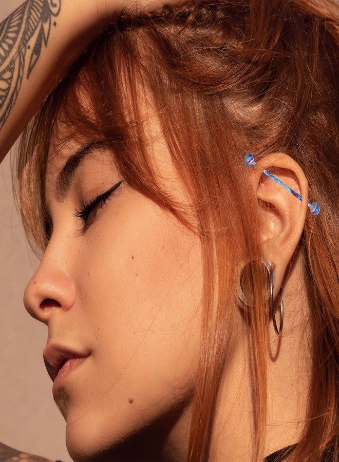 EVELICAL 24Pcs 14G Industrial Piercing Jewelry Surgical Steel Colorful Industrial Barbell Earrings for Women Helix Cartilage Piercing Earrings Style A - Image 3