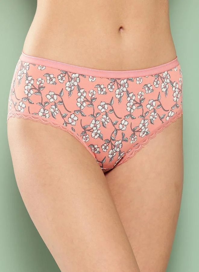 Leading Lady Pack of 2 - Floral Print Hipster Briefs