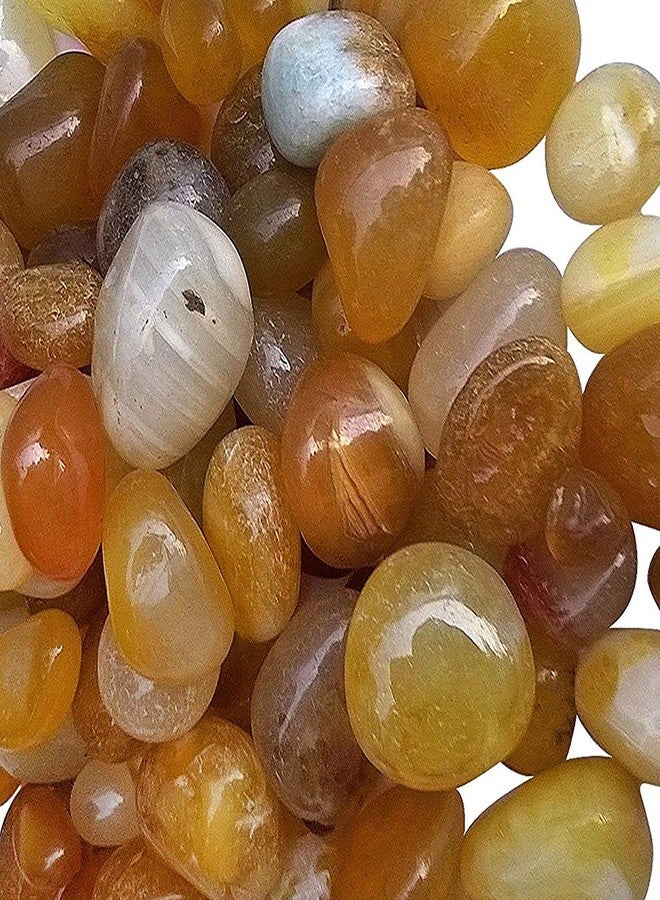 Ercole® Multi Purpose Polished Glossy Decortaive Onyx Pebbles Stones for Home Decor Garden Table Decoration Vase Fillers (Yellow, 2Kg)