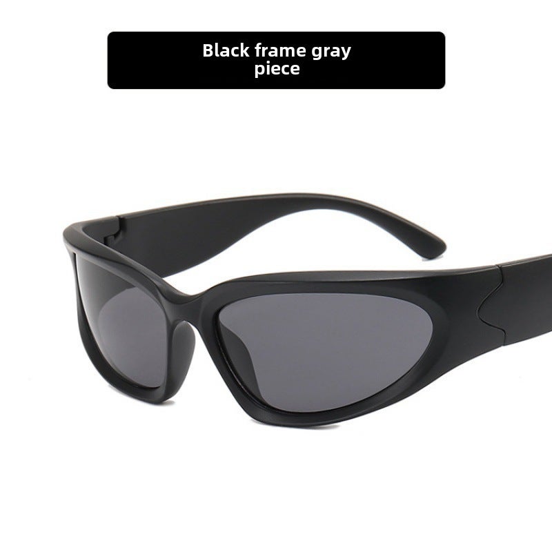 Generic Trendy Y2K Silver Sunglasses for Men  Women Black Frame gray sheet 