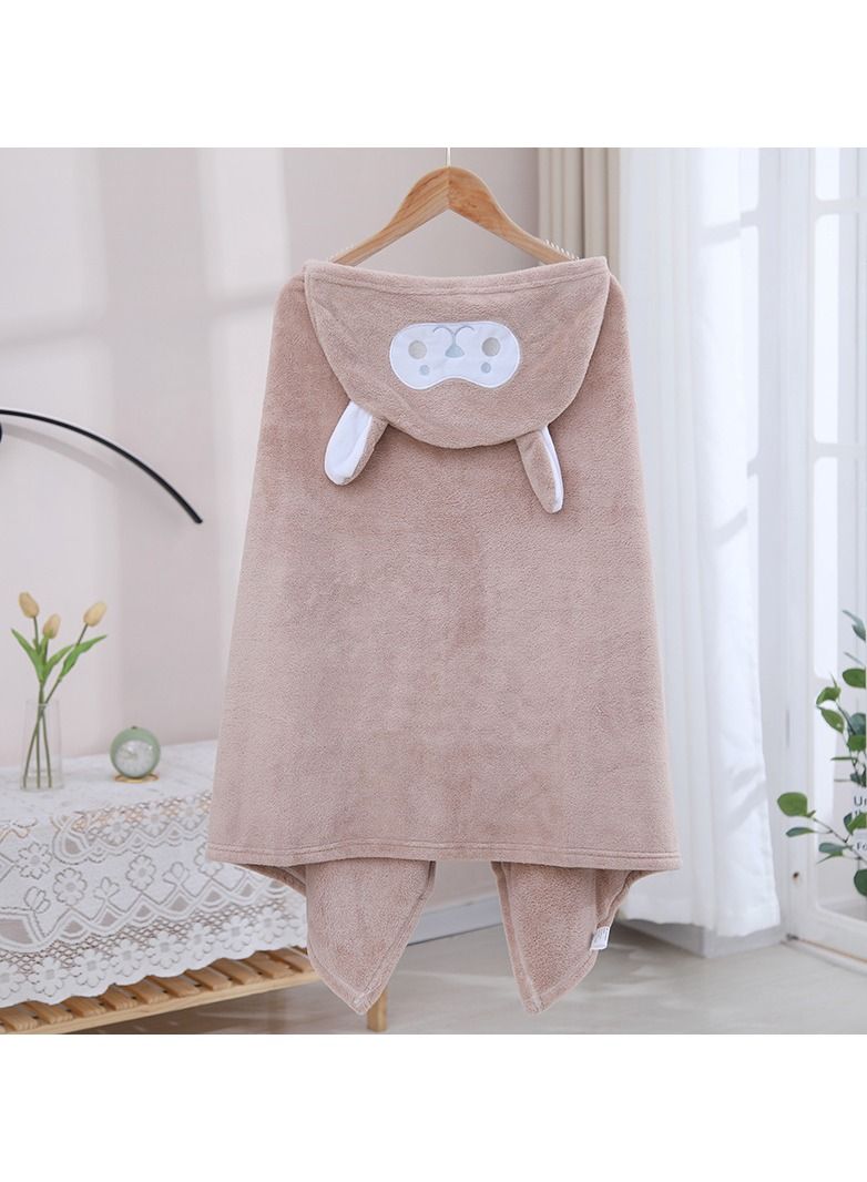 Loquat With Hood Coral Fleece Cloaks Bath Towels