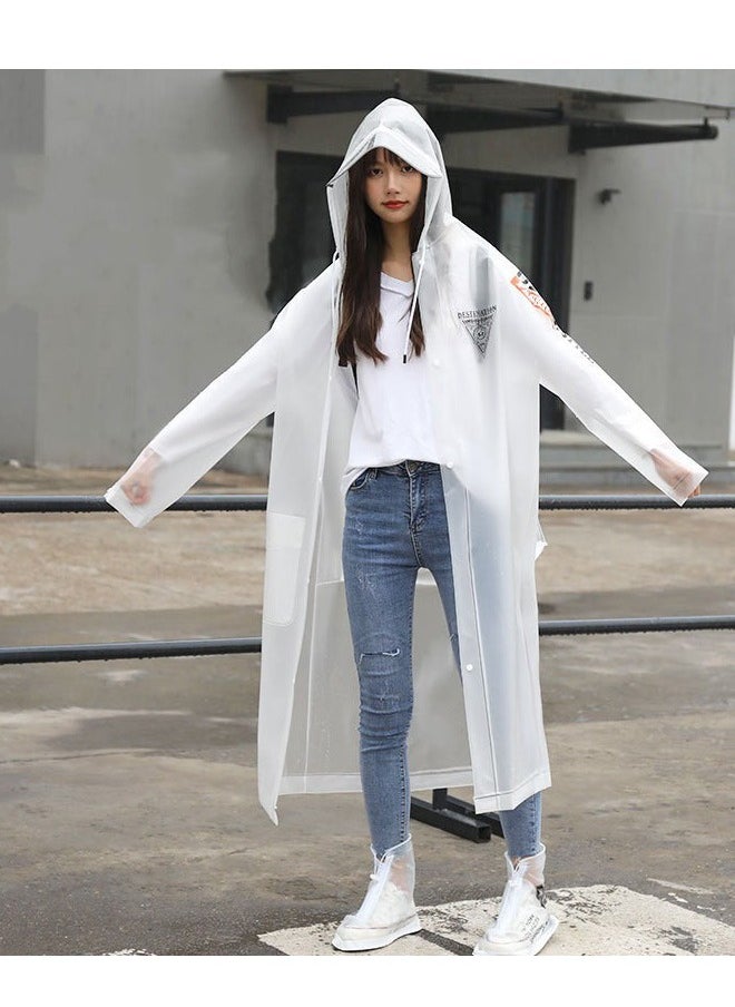 DUNISO Raincoat For Women Portable EVA Rain Coats With Bag Cover Reusable Rain Poncho with Hood and Sleeves For Cycling Travelling Fishing Hiking Camping  - Image 2