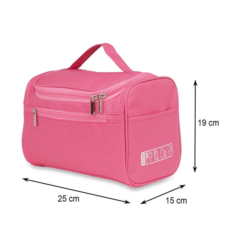 FEXMY Toiletry & Makeup Bag for Women – Travel Organizer Pouch, Cosmetic Storage, Portable Travel Kit, Makeup Pouch for Women, Stylish Makeup Organizer, Travel Essentials Bag (Pink) - Image 5