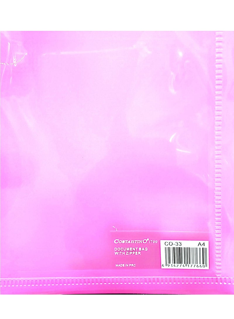 COSTANTINO 12 PIECE A4 ZIPPER FILE PURPLE