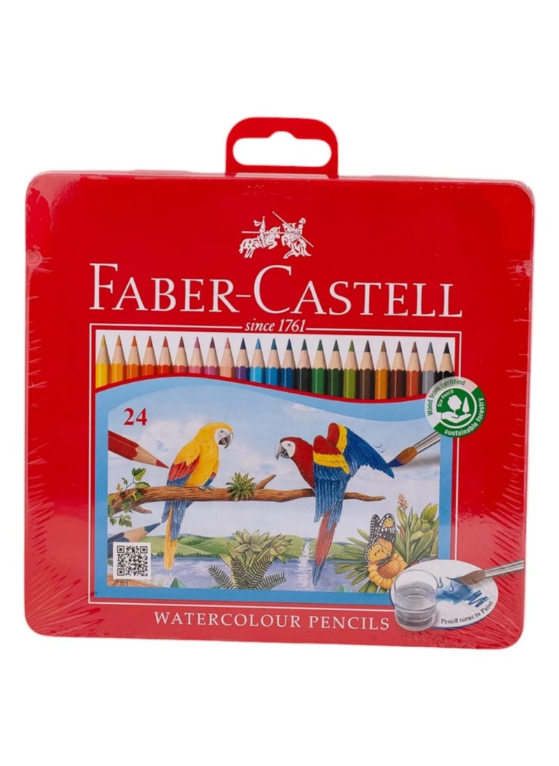 FABER-CASTELL 24-Piece Water Color Pencil Set Multicolour  - Image 1