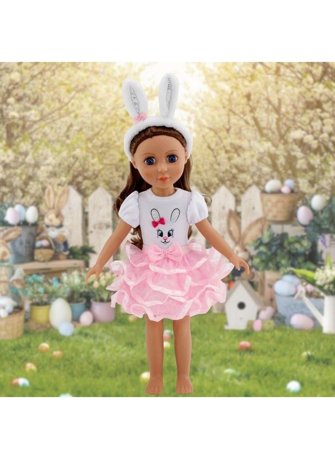 Emily Rose 14 Inch Doll Bunny Outfit, Includes Bunny Ears Doll Accessories! | Gift Boxed And Perfect For Easter Gift! | 14" Doll Clothes Compatible With Wellie Wishers Dolls  - Image 3