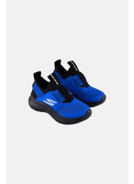 Toddlers Boy Skech Fast Slip On Running Shoes, Blue