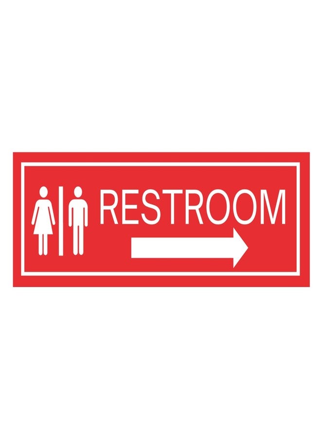 Exello Restroom Direction Sign Foam Board Plate - 30CM X10 CM, Display for Hospital, School, Colleges, Office, Hotel, Airport, Station (Red) - Image 1