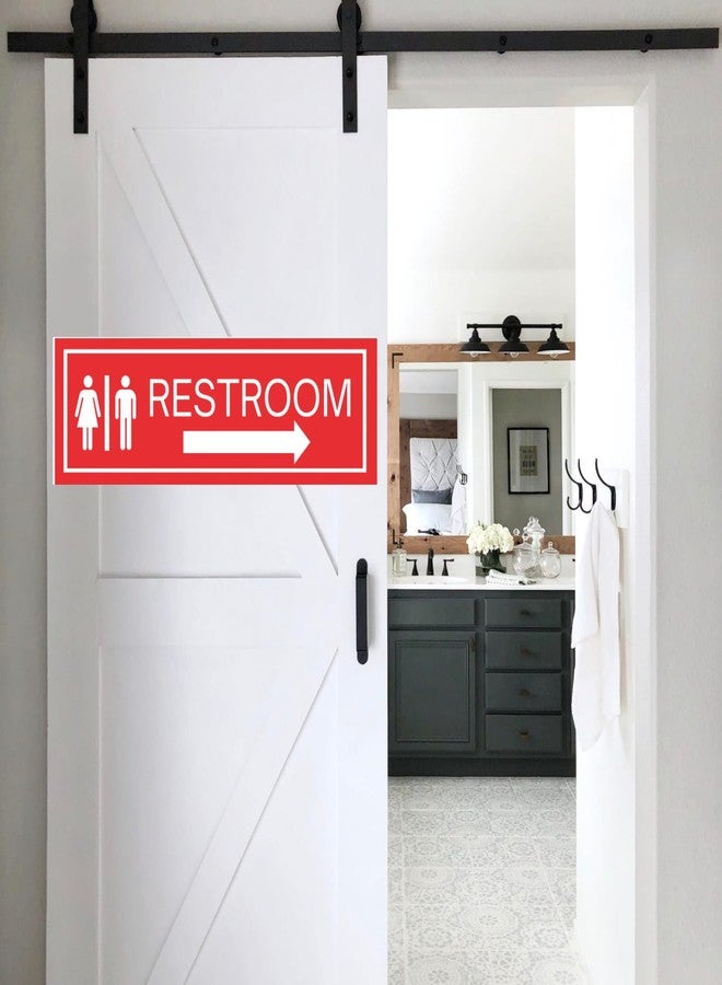 Exello Restroom Direction Sign Foam Board Plate - 30CM X10 CM, Display for Hospital, School, Colleges, Office, Hotel, Airport, Station (Red) - Image 2
