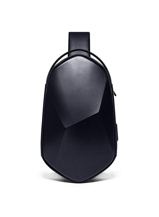 BANGE Unisex Rhombus Shell Design Water Resistant Sling Bag Chest Bag with USB Charging (Blue) - Image 2