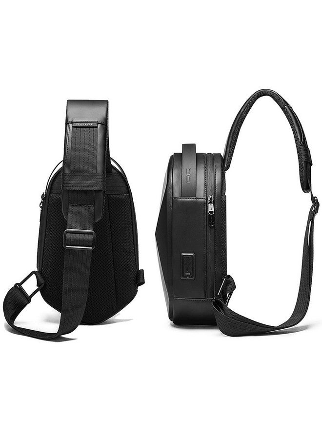 BANGE Unisex Rhombus Shell Design Water Resistant Sling Bag Chest Bag with USB Charging (Blue) - Image 5