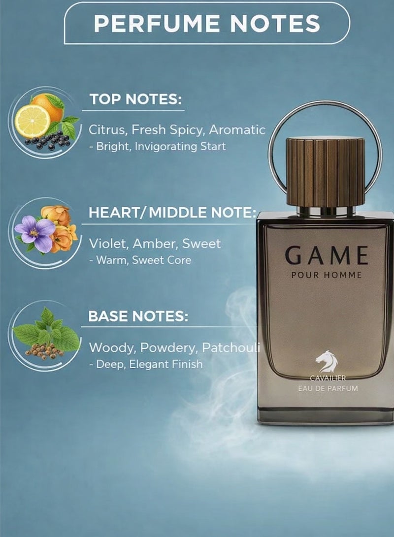 كافاليير بيرفيوم عطر جيم بور أوم أو دو بارفان 100 مل | عطر رجالي يدوم طويلاً بمكونات منعشة وحارة وحلوة، مع نفحات الباتشولي والبنفسج | أفضل عطر رجالي فاخر - Image 2