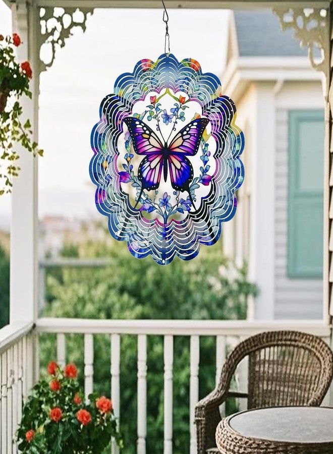 YTAONS Wind Spinners Outdoor, 12 in Butterfly Hanging Spinners for Garden Yard Spring Art Decoration Esater Christmas Birthday Gift for Women Mom Wife Grandma - Image 3