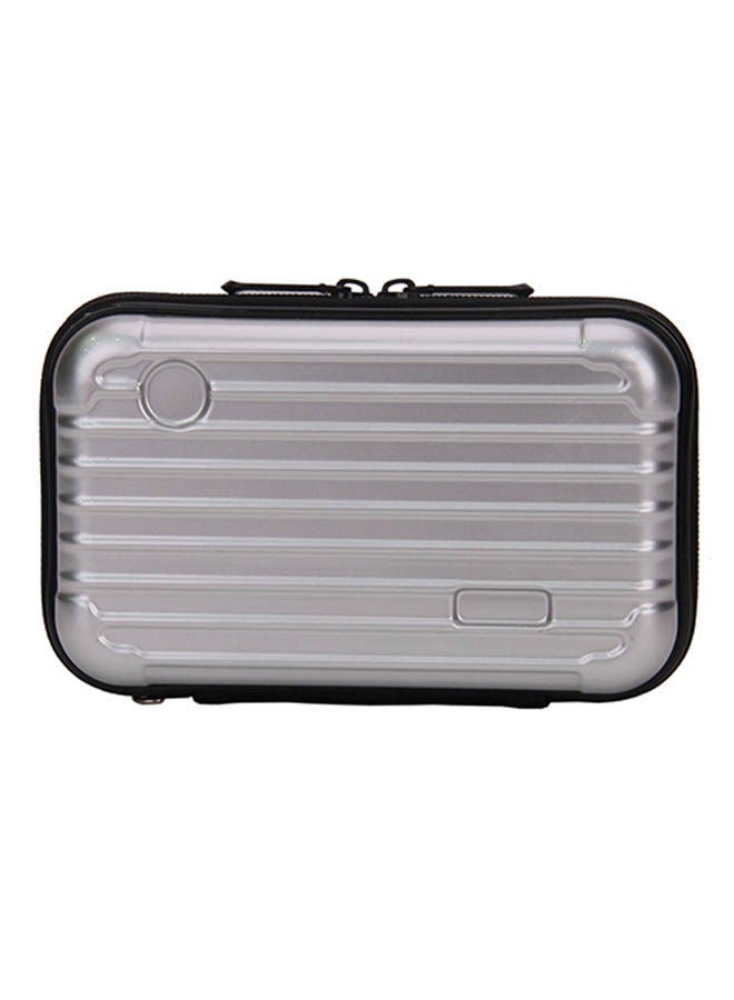 NIBEMINENT Plastic Zip Closure Makeup Bag Silver - Image 1