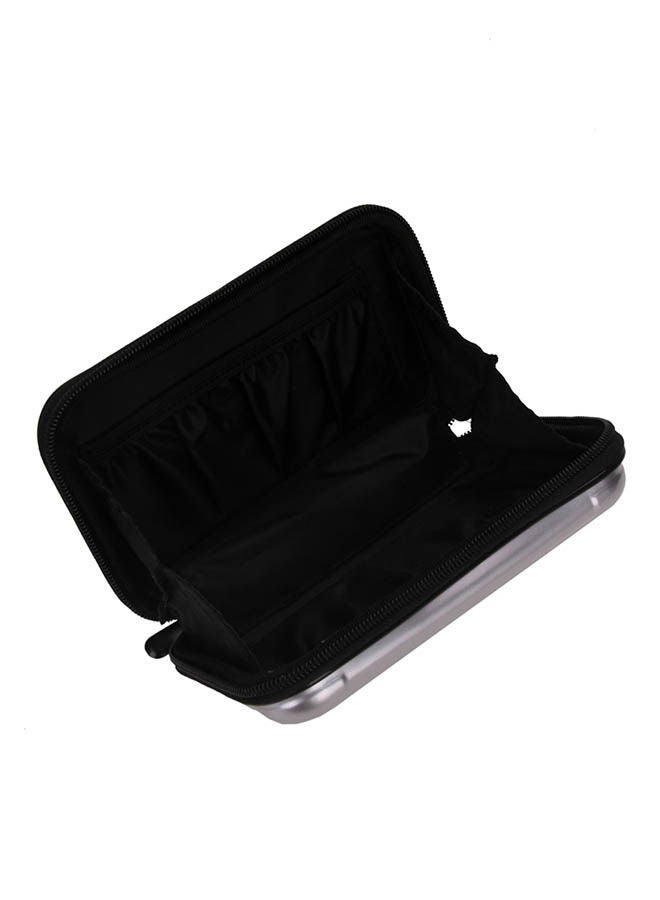 NIBEMINENT Plastic Zip Closure Makeup Bag Silver - Image 5