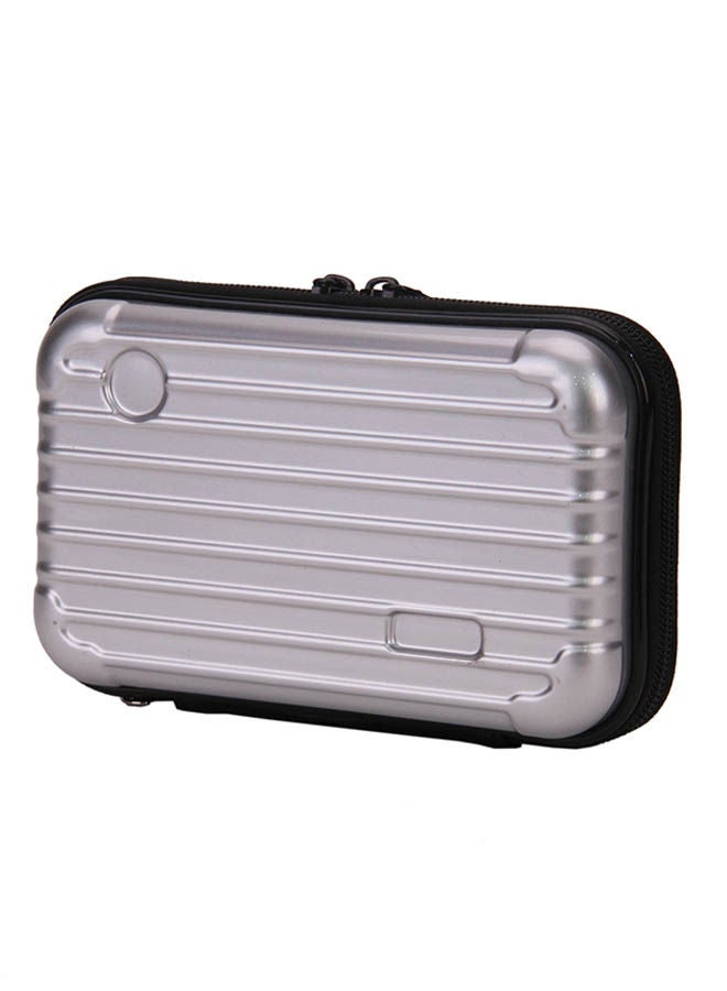 NIBEMINENT Plastic Zip Closure Makeup Bag Silver - Image 2