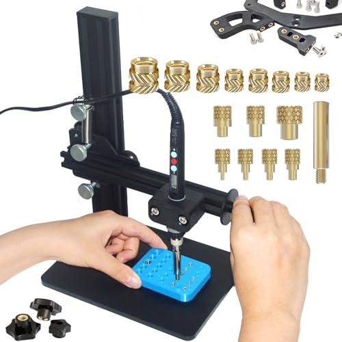 3DZWMAN Heat Set Insert Tool with 370PCS Threaded Inserts Brass Inserts 3D Printing,Heat Set Insert tip for Thread Knurled Nut M2/M3/M4/M5/M6(1/4)/M8… B0CNWJR455 - Image 1