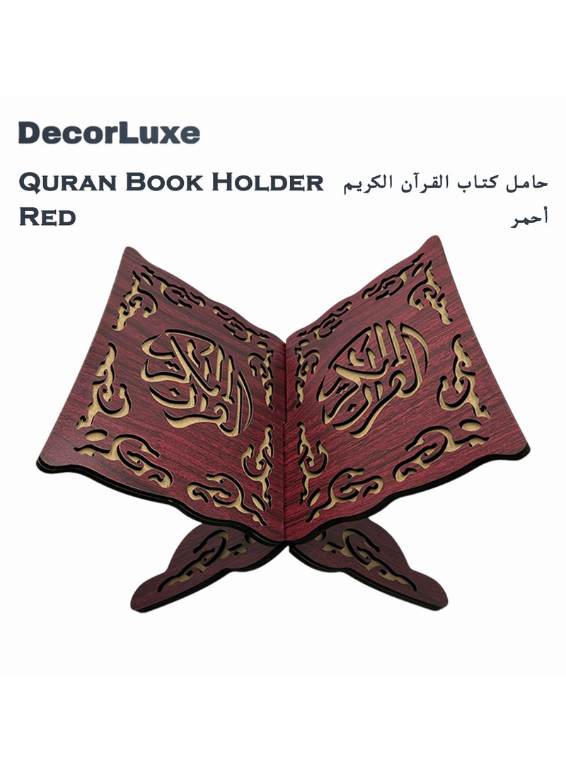 DecorLuxe Muslim Al Quran Rehal Stand, Foldable Wooden Holder for Holy Books, Prayers Shelf for Eid, Ramadan, Religious Gift. Black/White/Red are Available. - Image 3